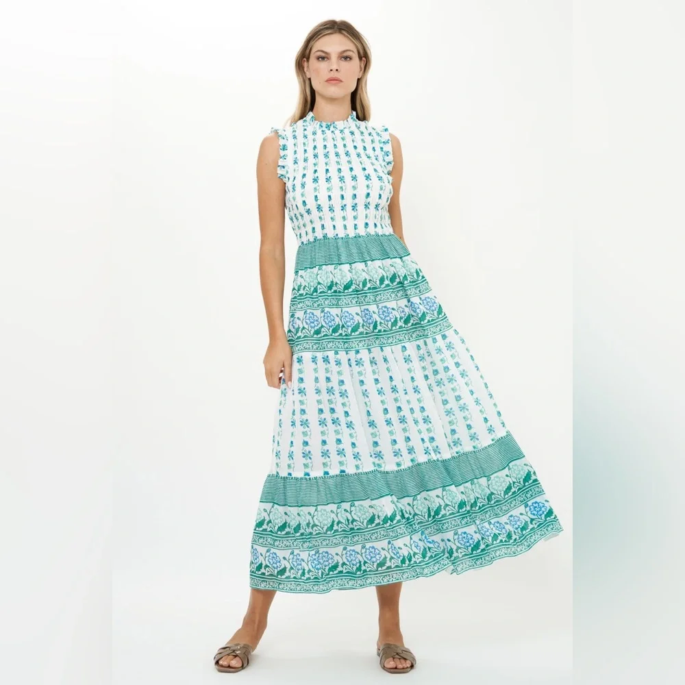 Oliphant Boreggo Sleeveless Smocked Maxi Dress - Picture 2 of 3